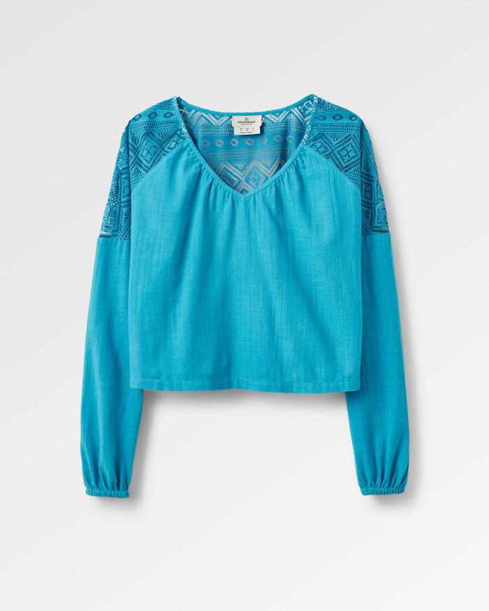 Flurry LS Woven Top - Bluejay